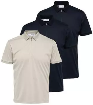 Selected Fave Polo Shirt 3er-Pack nachtblau