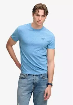 Superdry Essential Serif Logo Emb Tee Rundhalsshirt Regular Fit (M1012475A-OLQ) fresh blue grit/blau