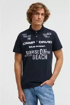 Camp David Striped Polo Dip Dye (82014837) marine/weiß