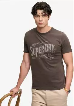 Superdry Vintage Workwear Print Tee Rundhals Shirt Relaxed Fit (M1012438A-Q29-M) carbon black