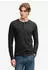Superdry Waffle Long Sleeve Henley Top Langarmshirt Relaxed Fit Washed washed black