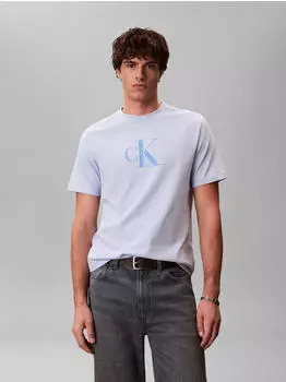 Calvin Klein Hero Monologo Tee Kurzarm-T-Shirt mit Rundhalsausschnitt, Regular Fit (LV04RB862G) breezy blue