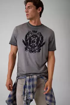 Guess Eco Ss Cn Anchor T Mojave Stone Regular Fit T-Shirt (92671505) ash coal multi
