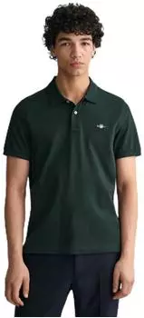GANT Regular Fit Shield Piqu&eacute; Poloshirt (2210) tartan green