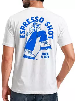 Neverless Print-Shirt Espresso Shot Hike Backprint Slim Fit (511603)