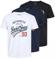 jack & jones 12221269, jack & jones T-Shirt mit Label-Print im 3er-Pack Modell