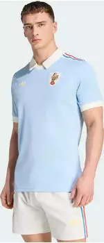 adidas Frankreich Rugby 150 Years Crunch Poloshirt kurzarm clear sky (Herren) (JZ7425)