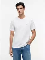 Tommy Hilfiger T-Shirt Essential V-Neck Tee MW0MW39249 Wei&szlig; Regular Fit Male