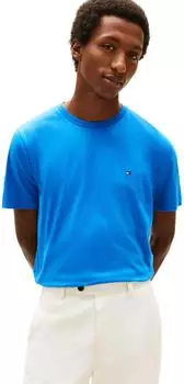 Tommy Hilfiger Roundneck Flag-Stickerei T-Shirt kurzarm blue orbit (Herren) (MW0MW39995C4U)