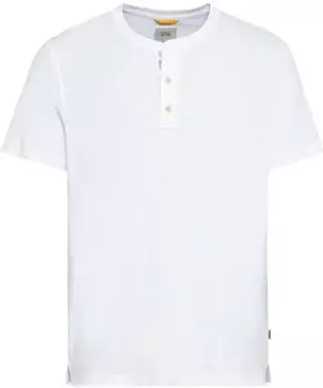 Camel Active Henley Baumwolle T-Shirt kurzarm wei&szlig; (Herren) (409474-9T84-01)