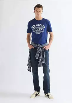 Wrangler Americana T-Shirt kurzarm blue depths (Herren) (112387018)
