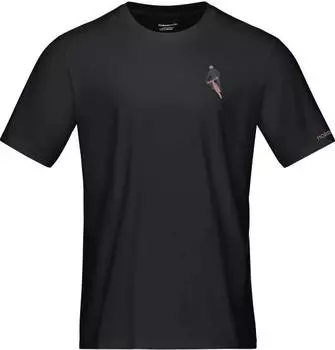 Norr&oslash;na Cotton Activity Embroidery T-Shirt kurzarm caviar black (Herren) (3411-23-7718)