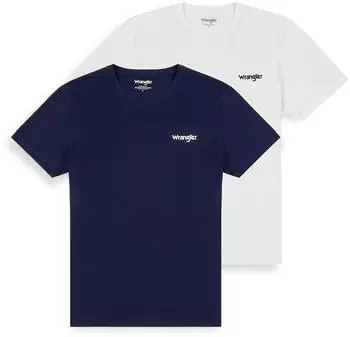 Wrangler Sign Off 2er-Pack T-Shirt kurzarm real navy (Herren) (W7BZFQXW4)