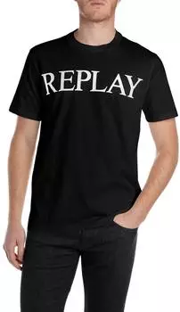 Replay Logo-Fotoprint T-Shirt kurzarm (Herren)