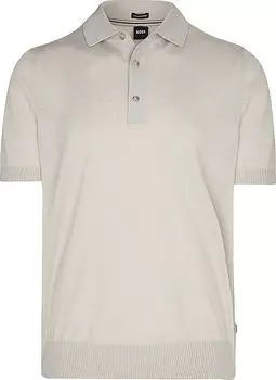 Hugo Boss H-Nolano Strick Schurwolle Poloshirt kurzarm open beige (Herren) (50560485-286)