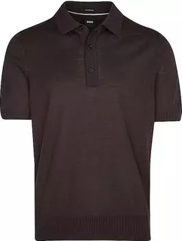 Hugo Boss H-Nolano Strick Schurwolle Poloshirt kurzarm dark brown (Herren) (50560485-207)
