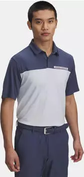 Under Armour Tee To Green Color Block Poloshirt kurzarm downpour gray/halo gray/prime pink (Herren) (1383139-044)