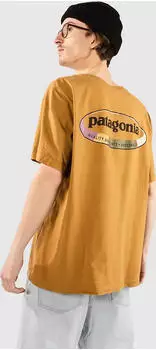 Patagonia 95 Oval Logo T-Shirt kurzarm bobcat brown/sunshine (Herren) (37847-BBSN)