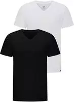 Lee L62ECMKW 00 M, Lee Twin Pack Slim V Neck Tees Black & White Gr&ouml;&szlig;e M male