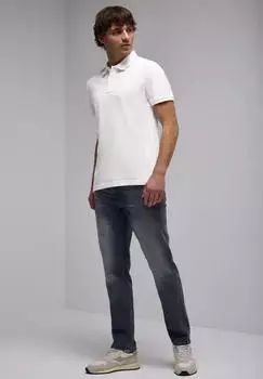 Street One Piqu&eacute;e mit Logo Poloshirt kurzarm bright white (Herren) (D32255815936)