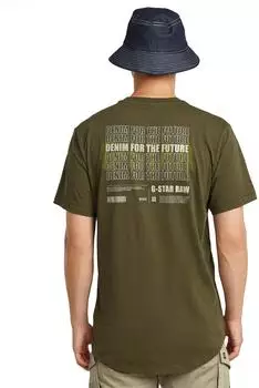 G-Star Lash Back Graphic T-Shirt kurzarm shadow olive (Herren) (d26043-c372-b230)