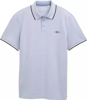 Tom Tailor Piqu&eacute; mit Stretch Poloshirt kurzarm dove blue white two tone pique (Herren) (1045629-37680)
