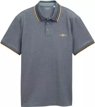 Tom Tailor Piqu&eacute; mit Stretch Poloshirt kurzarm navy grey mint twotone (Herren) (1045629-35198)