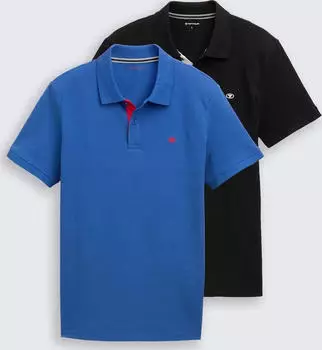 Tom Tailor Basic, 2er Pack Poloshirt kurzarm blau (Herren) (1044879-11132)