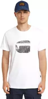 G-Star Finger Print Burger T-Shirt kurzarm weiß (Herren) (d26041-c506-110)