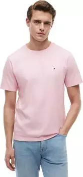 Tommy Hilfiger Roundneck Flag-Stickerei T-Shirt kurzarm pink lily (Herren) (MW0MW39995TPB)
