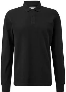 s.Oliver Langarm-Poloshirt aus Baumwoll-Piqué schwarz 2184647.9999.
