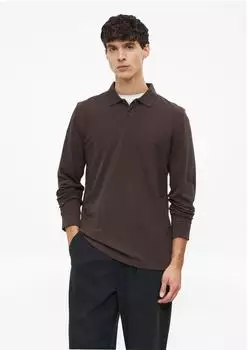 s.Oliver Langarm-Poloshirt aus Baumwoll-Piqué braun 2184647.8941.