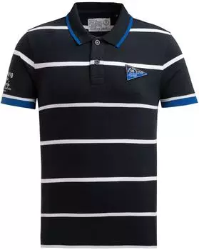 Camp David Streifen-Polo Dip Dye mit Logo Artworks (CB2512-3156) blau/nachtblau/wei&szlig;