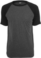 l&auml;ssiges Urban Classics Herren T-Shirt 140 g/m2 mit Baumwolle Grau/Schwarz - 2XL