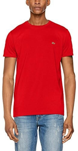 Lacoste Men's Crew Neck Pima Cotton Jersey T-shirt (TH6709) red