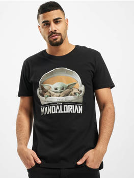 Merchcode T-Shirt Baby Yoda Mandalorian Logo black (MC56200007)