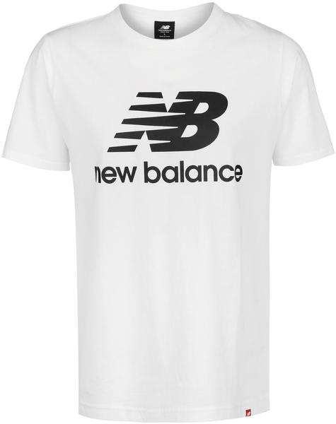 New Balance Essentials Stacked Logo Tee white/black