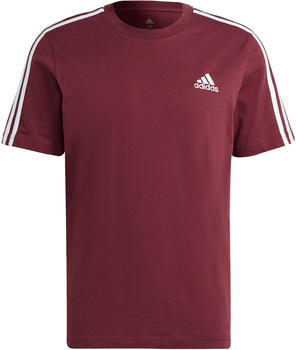 Adidas Essentials 3-Streifen T-Shirt victory crimson/white