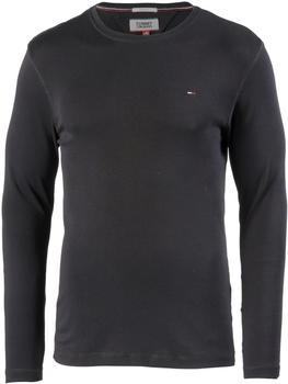 Tommy Hilfiger Long Sleeved Ribbed Organic Cotton T-Shirt (DM0DM04409) black