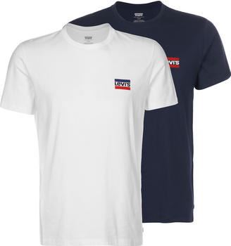 Levi's 2-Pack Crewneck Graphic Tee white and dress blues