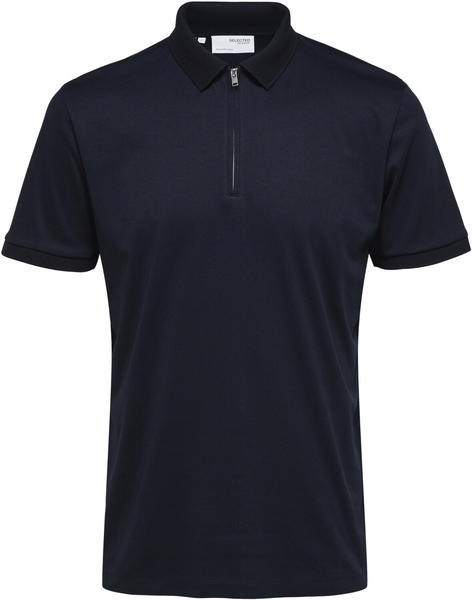Selected Slhfave Zip Ss Polo B (16079026) sky captain