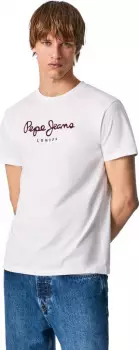 Pepe Jeans Eggo Basic T-Shirt (PM508208) white – Regular Fit für ganztägigen Bewegungsspielraum