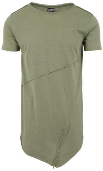 Urban Classics T-Shirt Long Open Edge Front Zip olive (TB1226LOLI)