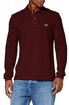 Lacoste Langarmpolo aus meliertem Petit Piqué (L1313) burgunder