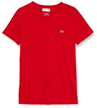 Lacoste T-Shirt aus Pima-Baumwolljersey mit V-Ausschnitt (TH671000) rot