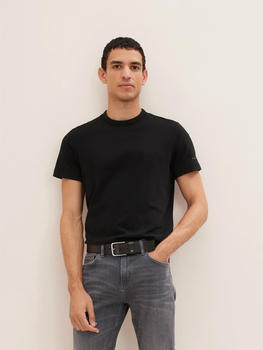Tom Tailor Basic T-Shirt mit Logoprint (1035552) schwarz