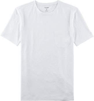 OLYMP Casual T-Shirt Leinen Shirt Modern Fit (5620-32-01) weiß