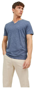 Jack & Jones Split Neck Slim Fit Short Sleeve T-Shirt (12164972) flint
