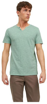 Jack & Jones Split Neck Slim Fit Short Sleeve T-Shirt (12164972) granite
