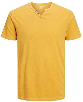 Jack & Jones Split Neck Slim Fit Short Sleeve T-Shirt (12164972) honey